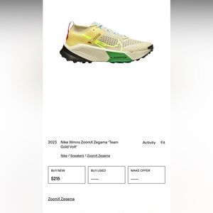 Nike ZoomX Zegama in Cream and Volt